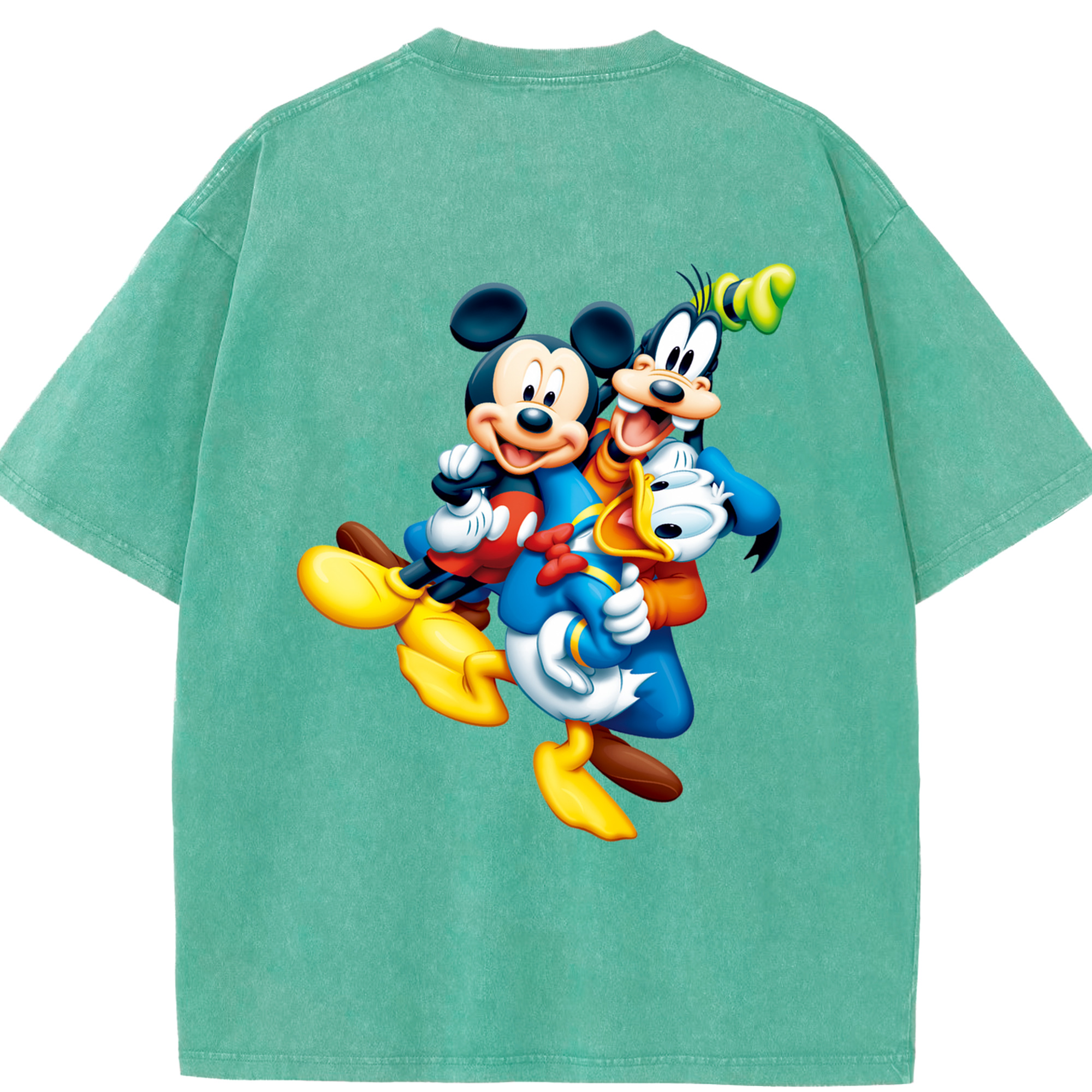 （画像用） ミッキーマウス Mickey Mouse 綿100% ヴィンテージ風 半袖Tシャツ（背面プリント）